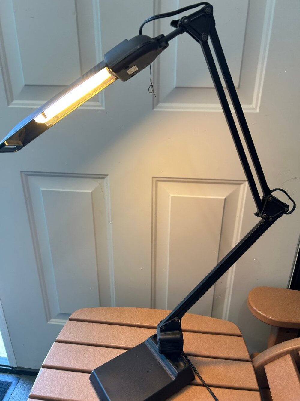 Black Adjustable Desk Light with Weighted Base